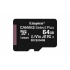 Memoria Flash Kingston Canvas Select Plus, 64GB SDXC UHS-I Clase 10, con Adaptador   1