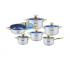 Kuche Batería de Cocina B1017, Acero Inoxidable, Antiadherente, 9 Piezas