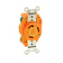Leviton Tomacorriente 02610-0IG, 1 Enchufes, 125V, 30A, Naranja