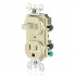 Leviton Tomacorriente 05225-00I, 1 Enchufes, 120V, 15A, Marfil - Imagen adicional 1