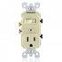 Leviton Tomacorriente 05225-00I, 1 Enchufes, 120V, 15A, Marfil