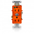 Leviton Tomacorriente 08200-0IG, 2 Enchufes, 125V, 15A, Naranja
