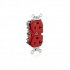 Leviton Tomacorriente 08300-00R, 2 Enchufes, 125V, 20A, Rojo