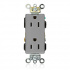 Leviton Tomacorriente 16262-GY, 2 Enchufes, 125V, 15A, Gris