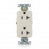 Leviton Tomacorriente 16352-T, 2 Enchufes, 125V, 20A, Almendra  1