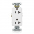 Leviton Tomacorriente 16352-W, 2 Enchufes, 125V, 20A, Blanco  1