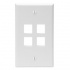 Leviton Placa de Pared QuickPort de 4 Puertos, Blanco