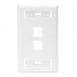 Leviton Placa de Pared QuickPort con Ventanas ID, 2 Puertos, Blanco  1