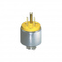 Leviton Clavija de Vinil Blindada, NEMA 5-15P, 125V, 15A, Gris/Amarillo  1