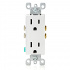 Leviton Tomacorriente 5325-W, 2 Enchufes, 125V, 15A, Blanco  1