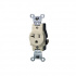 Leviton Tomacorriente 5801-I, 1 Enchufe, 125V, 20A, Marfil  1