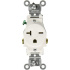 Leviton Tomacorriente 5821-W, 1 Enchufe, 250V, 20A, Blanco  1