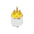 Leviton Clavija Blindada, NEMA 6-15P, 250V, 15A, Gris/Amarillo  1