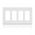 Leviton Placa para Pared 80312-0SW, 4 Puertos, 1 Pieza, Blanco