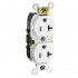 Leviton Tomacorriente CR020-W, 2 Enchufes, 125V, 20A, Blanco  1