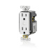 Leviton Tomacorriente Inteligente D215R-1BW, 2 Enchufes, 120V, 15A, Blanco  2