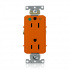Leviton Tomacorriente D8200-IG, 2 Enchufes, 125V, 14A, Naranja  1