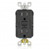 Leviton Tomacorriente GFTR1-E, 2 Enchufes, 125V, 15A, Negro  3
