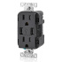 Leviton Tomacorriente T5632-00E, 2 Enchufes, 2x USB, 125V, 15A, Negro  2