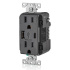 Leviton Tomacorriente T5633-00E, 2 Enchufes, 1x USB, 1x USB-C, 125V, 15A, Negro  2