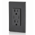 Leviton Tomacorriente Industrial T5635-00E, 2 Enchufes + 2 USB-C, 125V, 15A, Negro  4