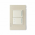 Lucek Placa de Pared BP02/3-KH, 1x Interruptor Sencillo + 1x  Interruptor Escalera, 25-275V, 16A, Hueso  1