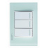 Lucek Placa con Apagador BP03/3-CCB, 3 Interruptores, 127 - 250V, 16A, Cristal Cristal Blanco  1