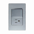 Lucek Tomacorriente BP07/3-M/P, 1 Enchufe + 1 Apagador, 110 - 250V, 15A, Plata  1