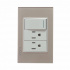 Lucek Tomacorriente BP20-CDM, 2 Enchufes + 1 Apagador, 110 - 250V, 15A, Oro/Marfil  1