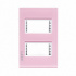 Lucek Placa de Pared PP020-KP, 2 Puertos, Rosa  1