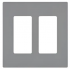 Lutron Placa para Pared CW2GR, 2 Puertos, 1 Pieza, Gris