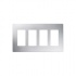 Lutron Placa para Pared, 4 Puertos, Plata  1