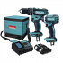 Makita Kit Rotomartillo de Batería DLX2131SY, Inalámbrico, 18V, Azul/Negro ― incluye Atornillador Makita, 2 Baterías y Cargador  1