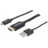 Manhattan Cable Micro USB 5-pin - HDMI, con USB A para Alimentación, Negro  1
