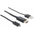 Manhattan Cable Micro USB 5-pin - HDMI, con USB A para Alimentación, Negro  5