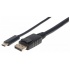 Manhattan Cable USB C Macho - DisplayPort Macho, 2 Metros, Negro