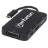 Manhattan Adaptador USB C - DisplayPort/DVI/VGA/HDMI, Negro  1