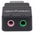 Manhattan Adaptador USB 2.0 Macho - 2x 3.5mm Hembra, Negro  3