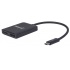 Manhattan Adaptador USB C Macho - 2x DisplayPort Hembra, Negro  1