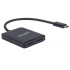 Manhattan Adaptador USB C Macho - 2x DisplayPort Hembra, Negro  2