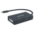 Manhattan Convertidor USB C Macho - VGA/DVI/HDMI Hembra, Negro  3