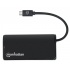 Manhattan Hub USB - 2x USB, 2x USB-C Hembra, 5000 Mbit/s, Negro  4