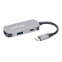 Manhattan Hub USB-C Macho, 1x HDMI 1x USB-A 3.2, 1x USB-C PD, 5 Gbit/s, Gris  1