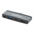 Manhattan Docking Station 190404 USB C, 1x USB, 1x USB C PD, 1x HDMI, 1x 3.5mm, Gris  1