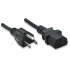 Manhattan Cable IEC 60320- NEMA 5-15, 3 metros, Negro