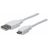 Manhattan Cable para Dispositivos USB de Alta Velocidad, USB 2.0 A Macho - Micro USB 2.0 B Macho, 1 Metro, Blanco  1