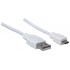 Manhattan Cable para Dispositivos USB de Alta Velocidad, USB 2.0 A Macho - Micro USB 2.0 B Macho, 1 Metro, Blanco  2