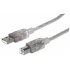 Manhattan Cable de Alta Velocidad USB 2.0, USB A Macho - USB B Macho, 1.8 Metros, Plata  1