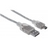 Manhattan Cable USB Macho- USB Mini Macho, 1.8 metros, Transparente  2