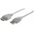 Manhattan Cable Extensión de Alta Velocidad USB 2.0, USB A Macho - USB A Hembra, 3 Metros, Plateado  1